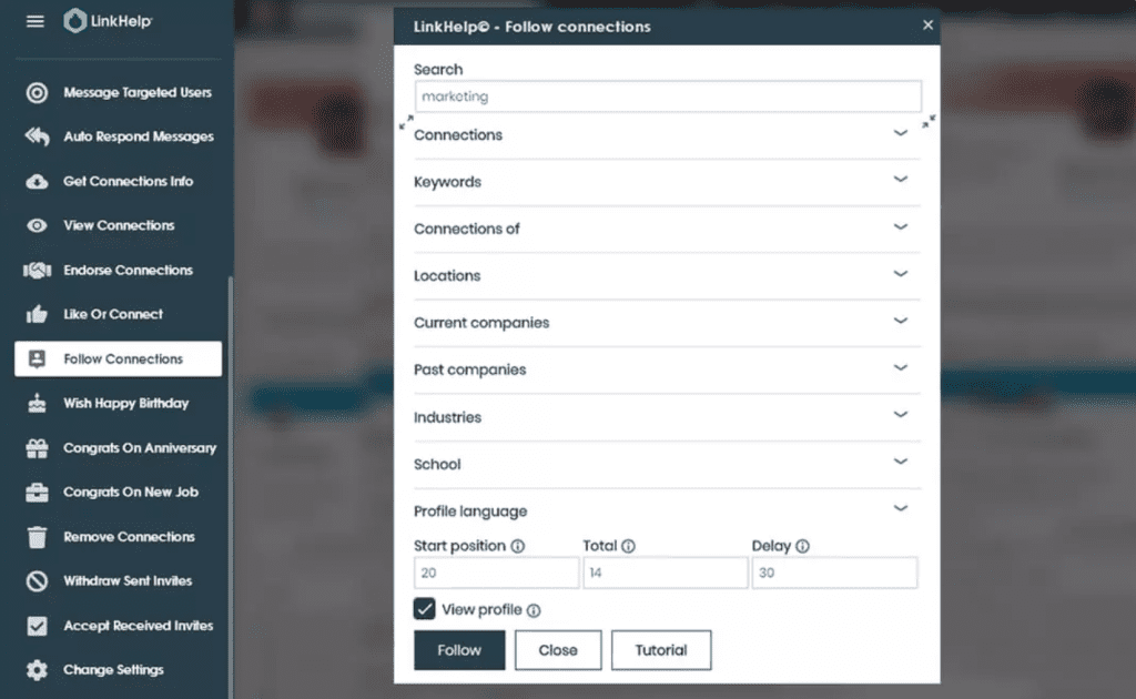 LinkHelp LinkedIn lifetime deal follow connections