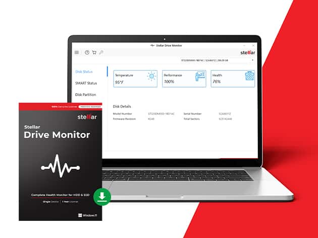 Stellar Drive Monitor Hard Drive Monitoring Software Lifetime Subscription