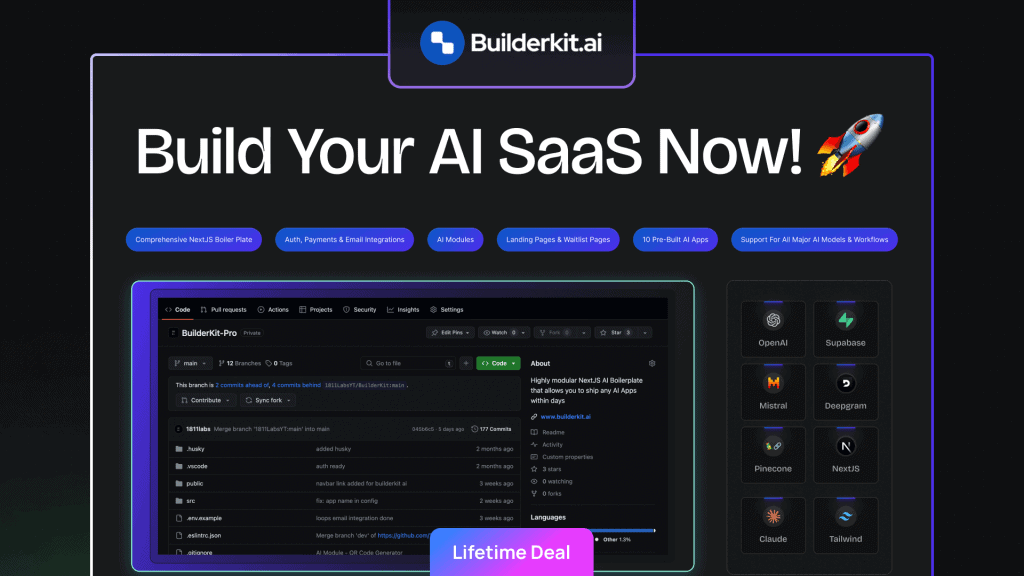 BuilderKit SaaS App Building Platform Lifetime Deal