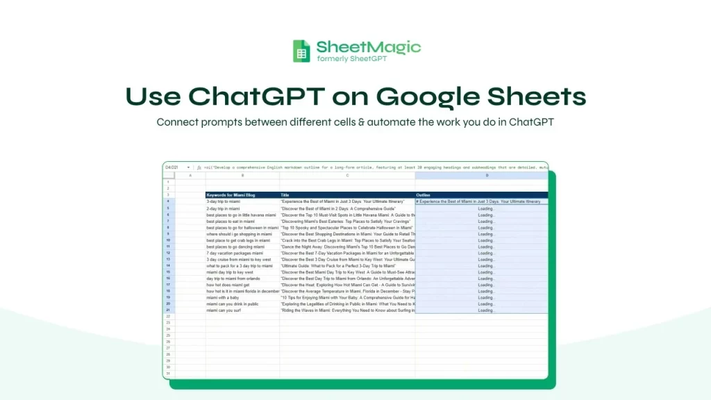 SheetMagic ChatGPT Sheets