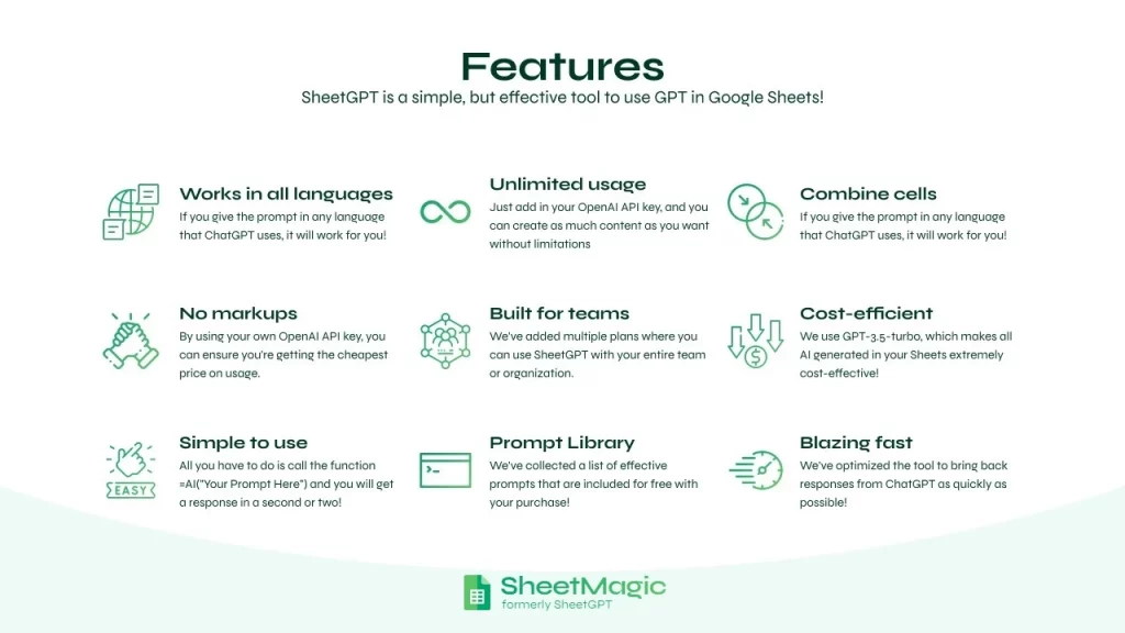 SheetMagic Features