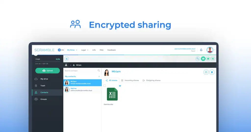 Scramble Cloud Encrypted Sharing