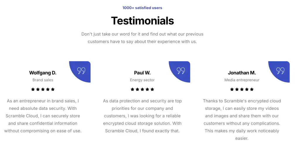 Scramble Testimonials