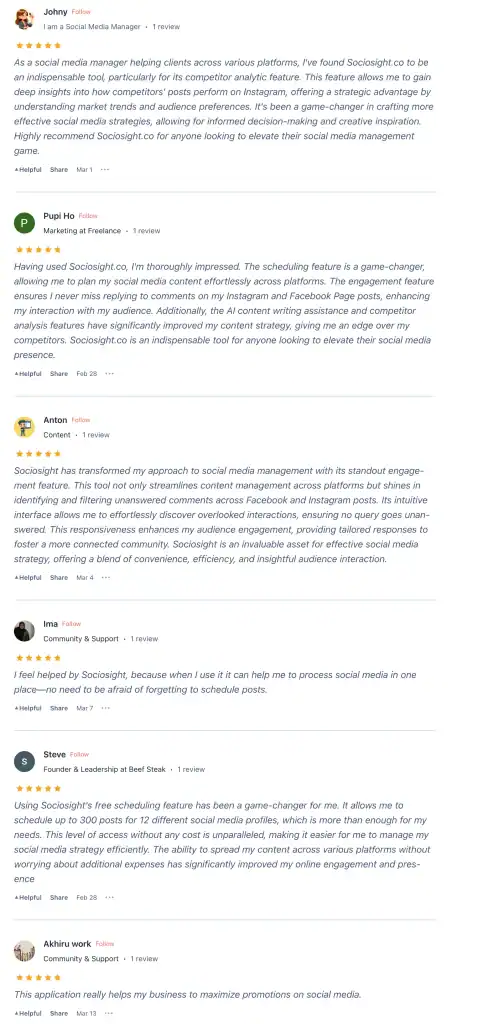 Sociosight Testimonials