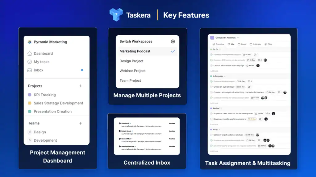 Taskera Features