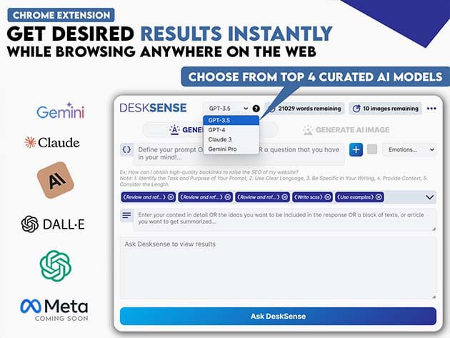 DeskSense AI Assistant Productivity and Creativity Pro Plan Lifetime Deal 4