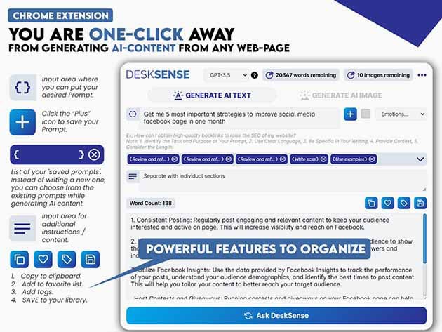 DeskSense AI Assistant Productivity and Creativity Pro Plan Lifetime Deal 5