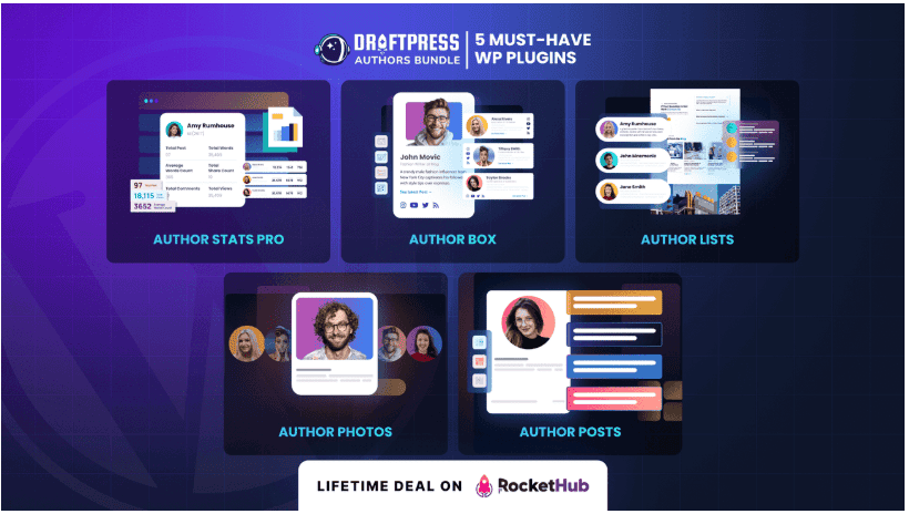 DraftPress Authors Bundle 5 WordPress Plugins Lifetime Deal 2