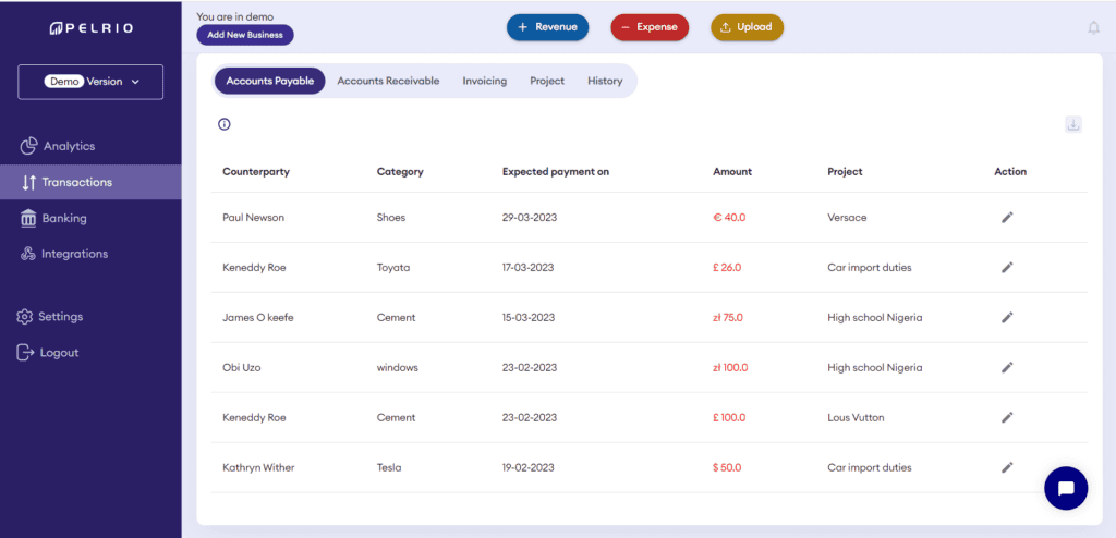 Pelrio Cashflow Management Software Lifetime Deal 3