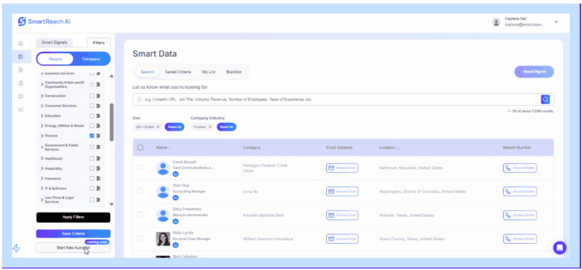 SmartReach AI Tool for Building Precision B2B Lead Lists Lifetime Deal 3