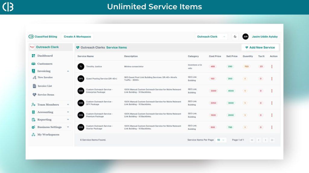 Classified Billing Services