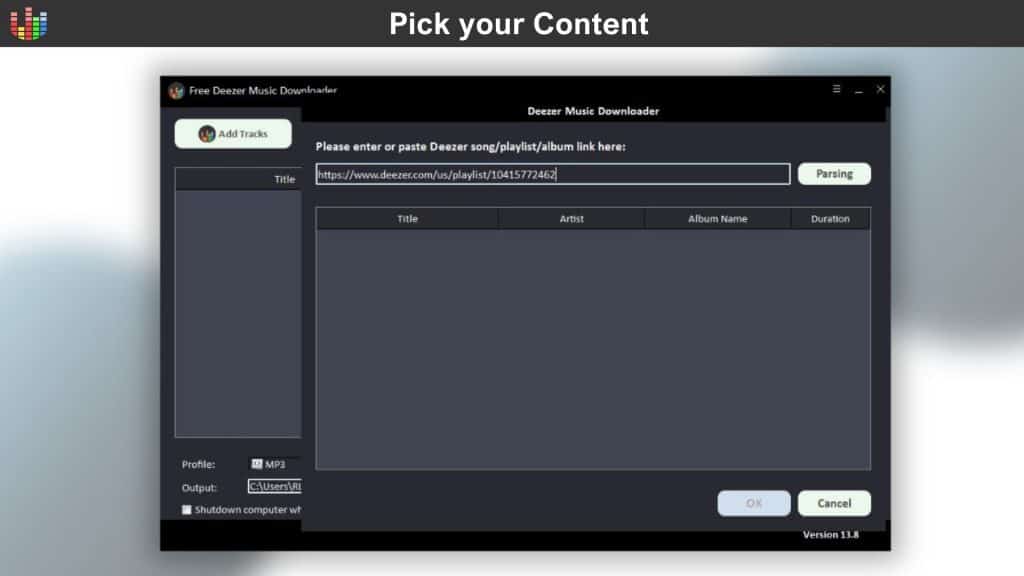 Deezer Music Downloader Pro Dashboard Image 1