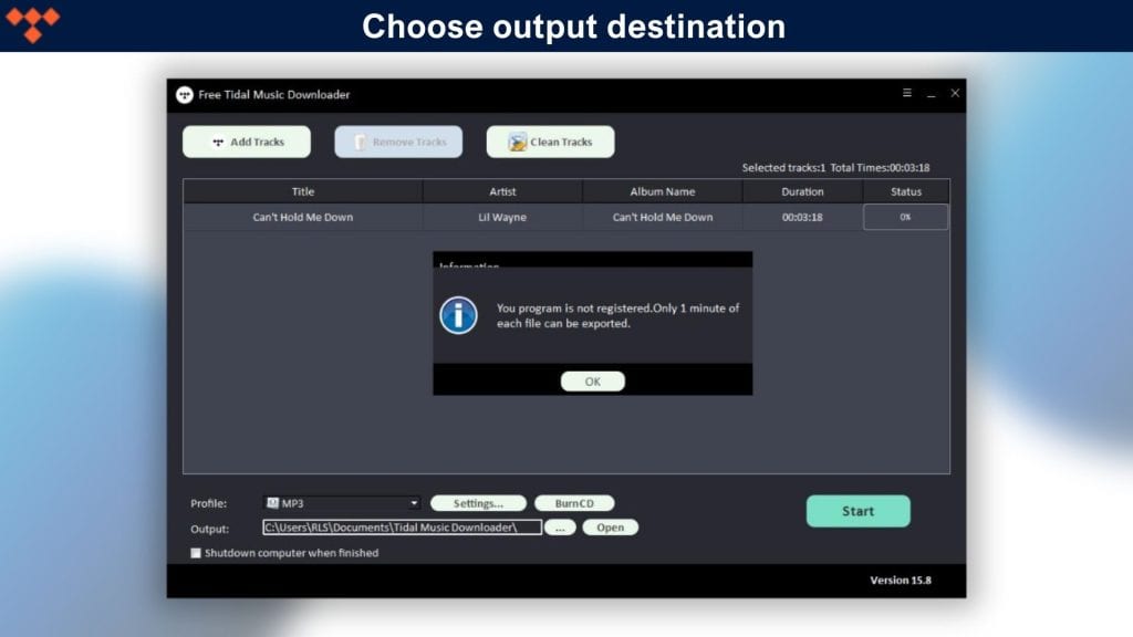 Tidal Music Downloader Output Desinations