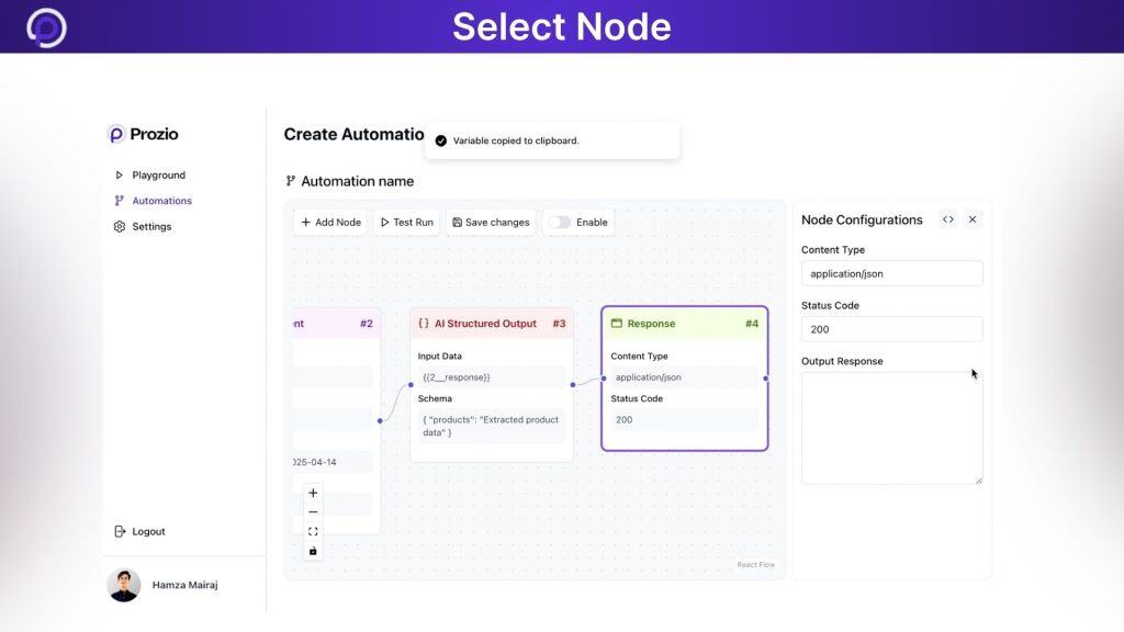Prozio AI Select Node