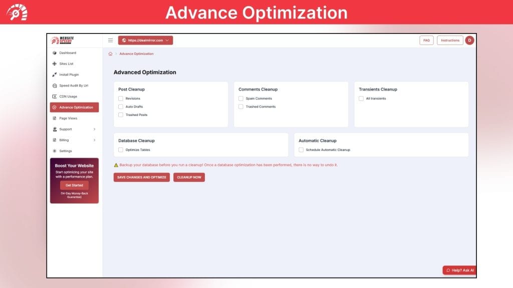 WebsiteSpeedy Advanced Optimization