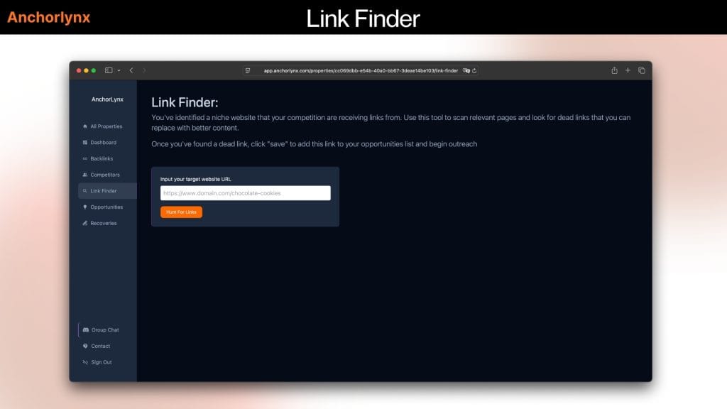 AnchorLynx Link Finder