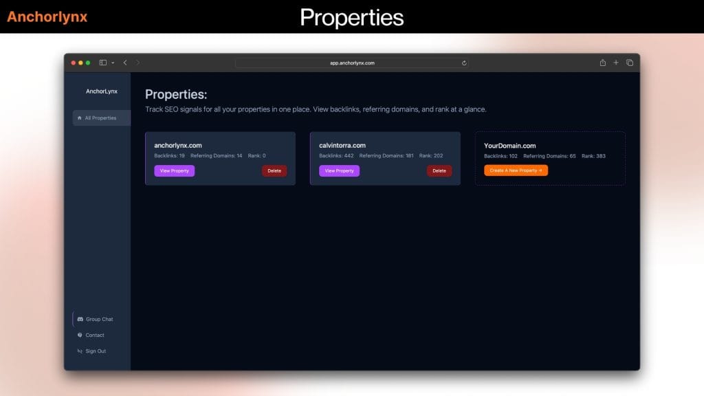 AnchorLynx Properties