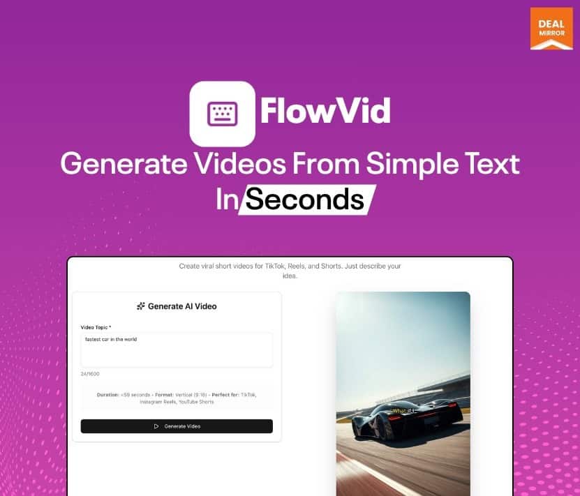FlowVid Turn Text Prompts Into Reels TikTok and Shorts with AI In Seconds