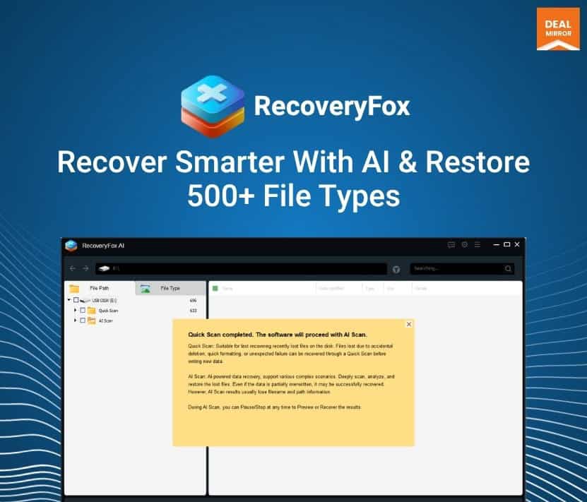 RecoveryFox AI Fast Safe Data Recovery Software For Windows