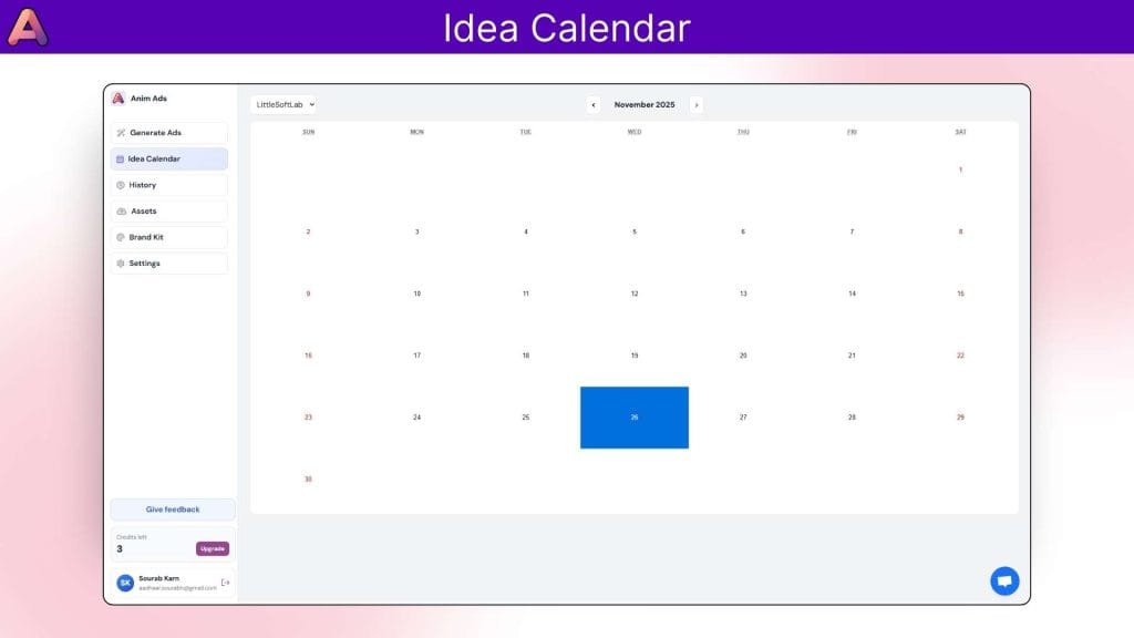Anim Ads Idea calender