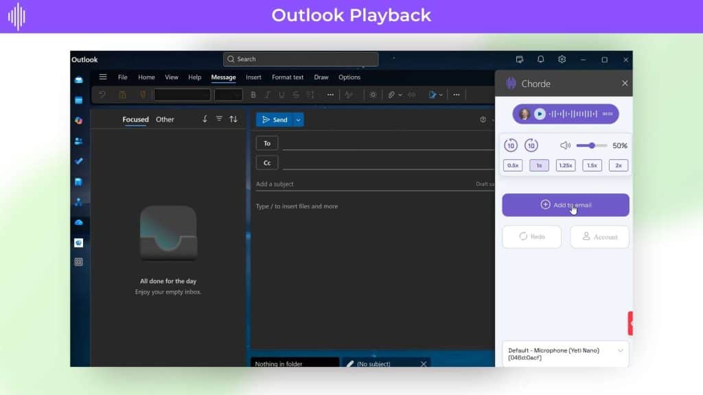 Chorde Outlook Playback