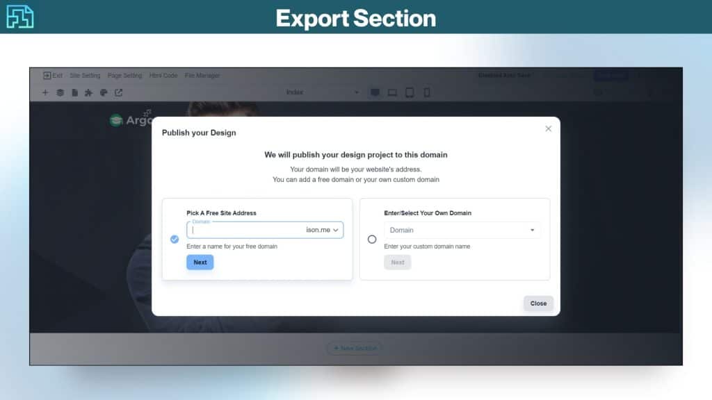 PageBuildly Export Section