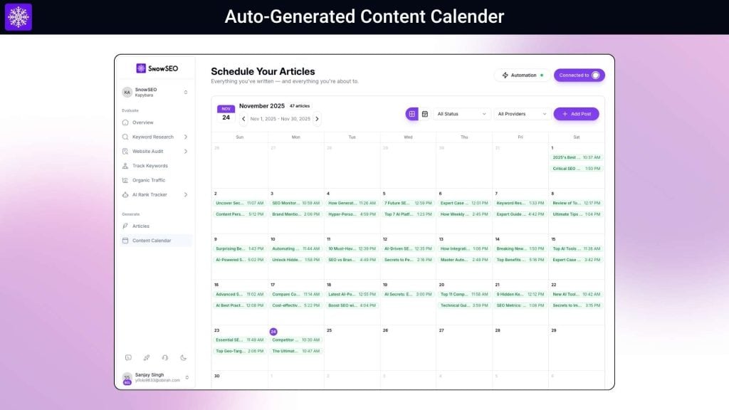 SnowSEO Auto Generator Content Generator 1