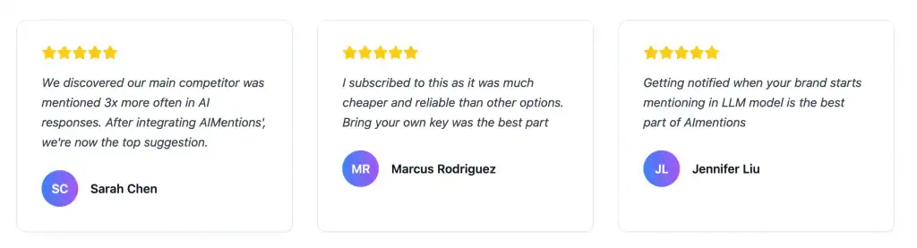 AI Mentions Testimonials