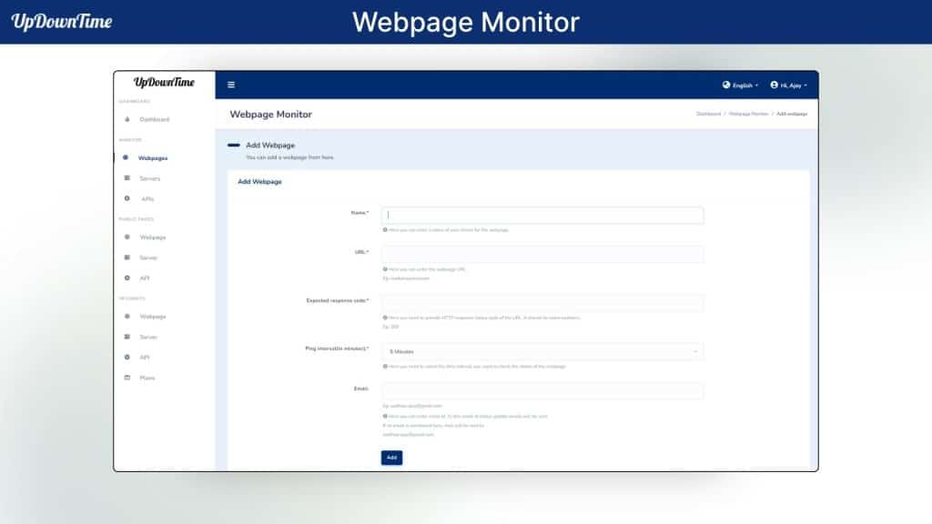 UpDowntime Website Monitor