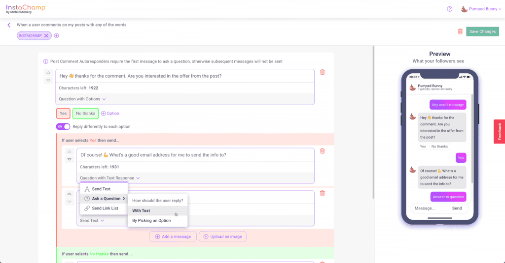 ask for phone number or email in autoresponders
