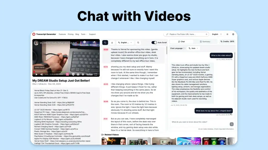 chat with videos