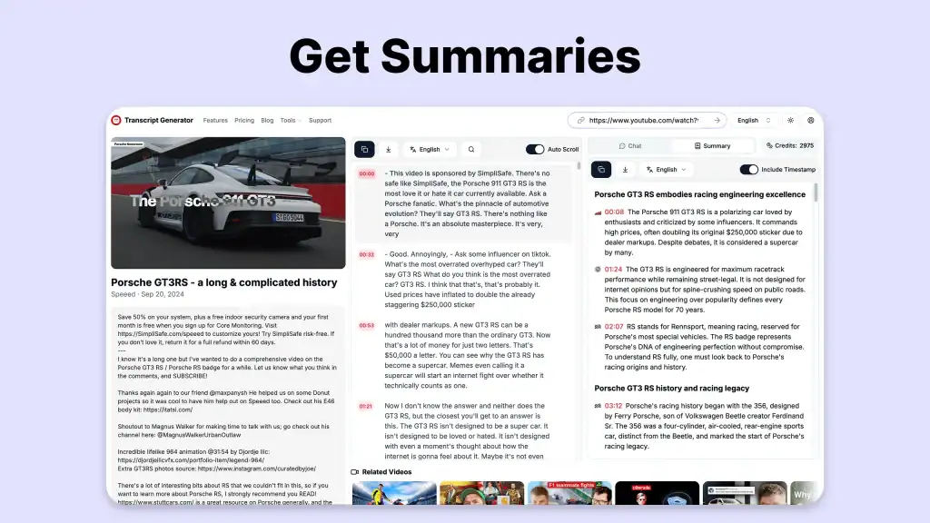 get summaries