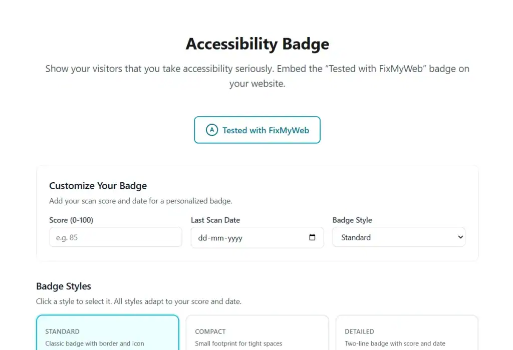 Accessibility Badge Generator