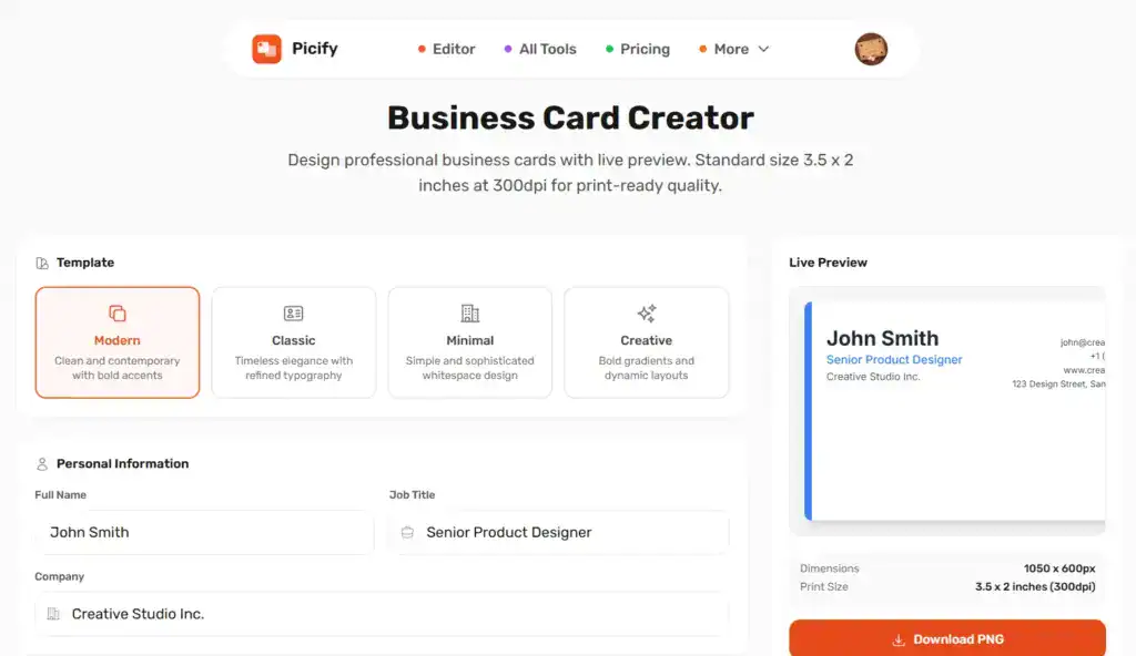 Business Card Creator