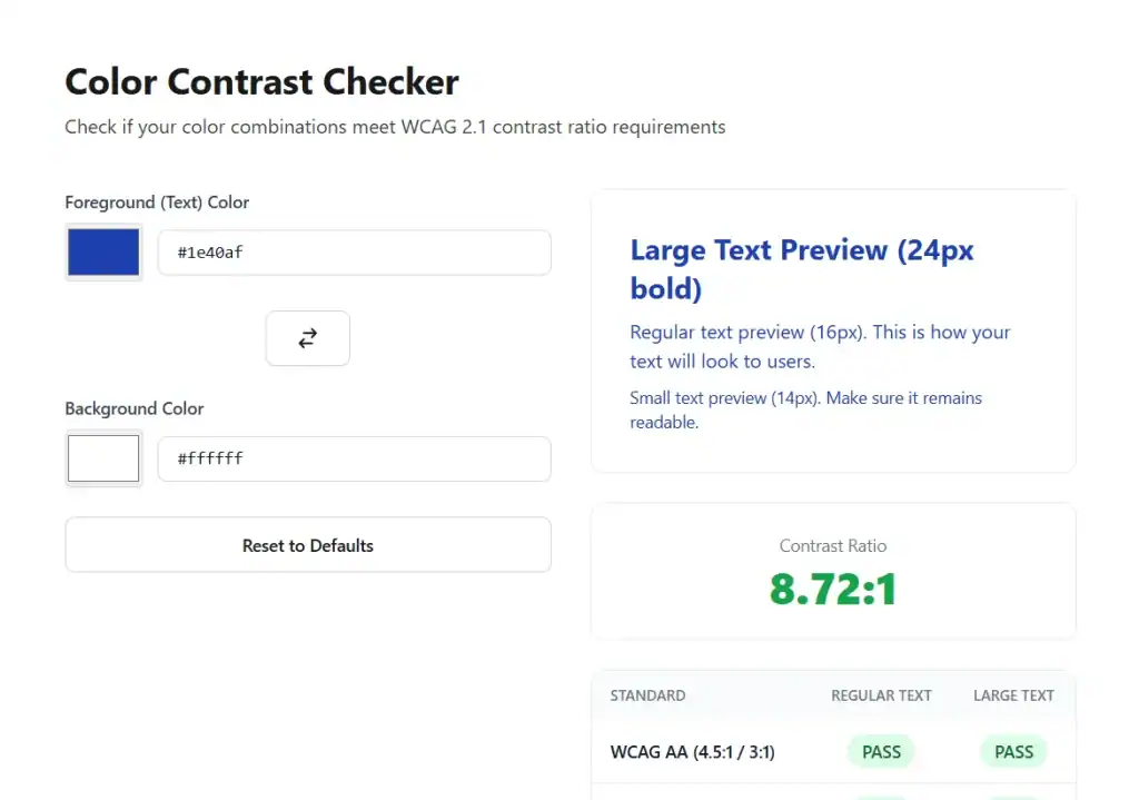 Color Contrast Checker