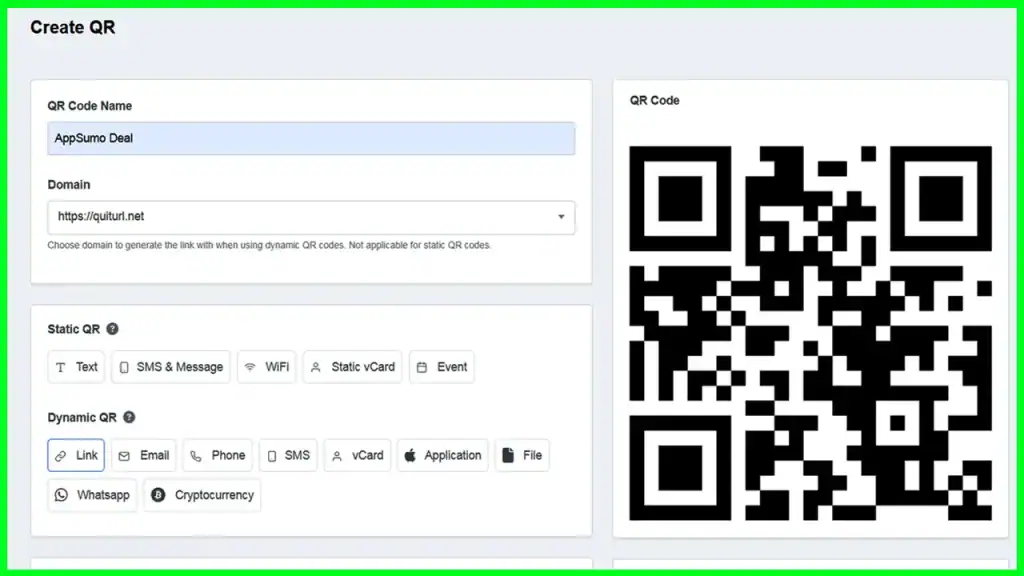 Create Dynamic QR Code with QuitURL