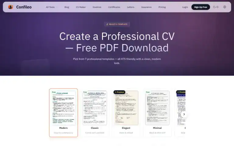 Confileo cv builder 1 768x480