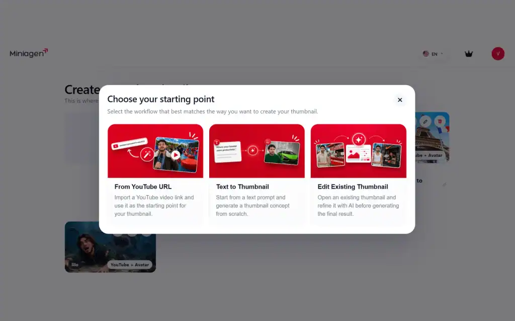 Miniagen Generate Thumbnails From Ideas