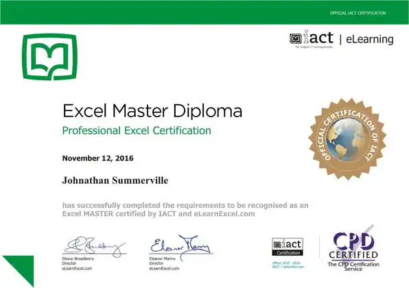 excel master diploma