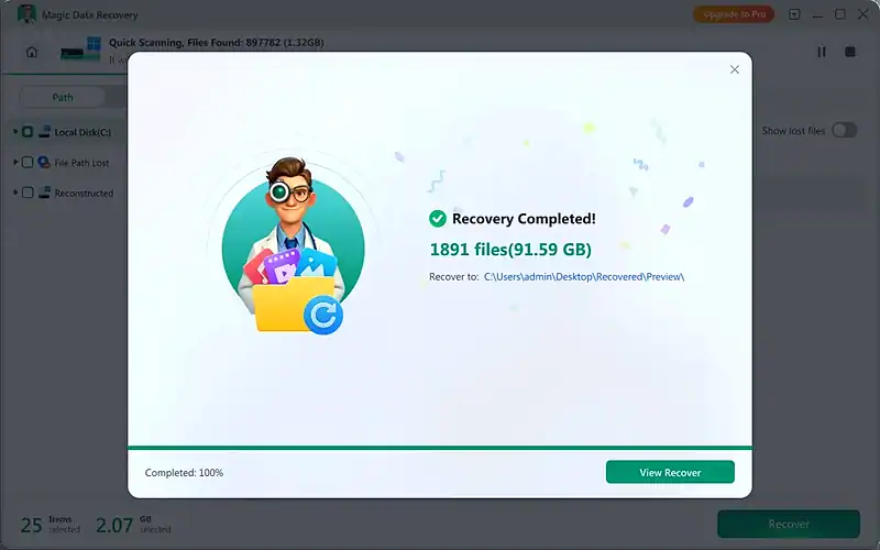 recover files to safe drive