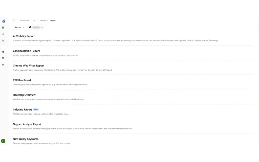 seo problem reports
