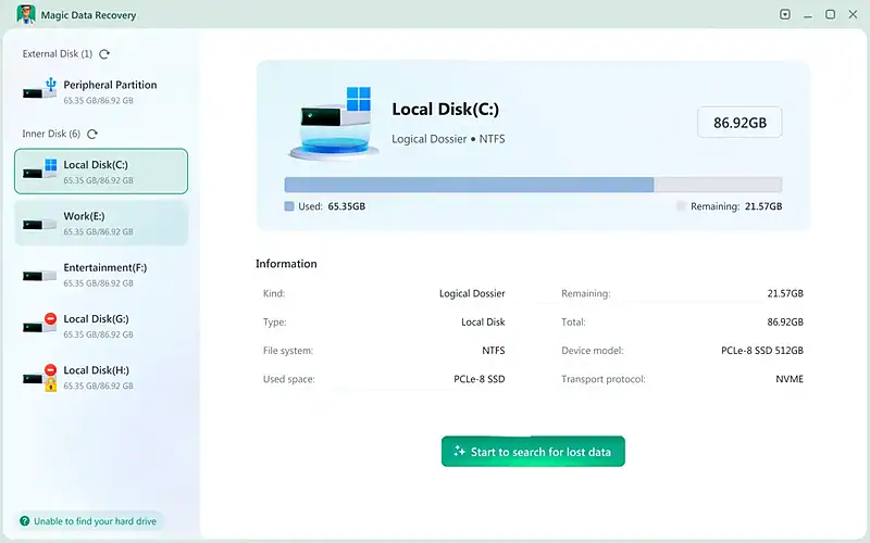 start magic data recovery