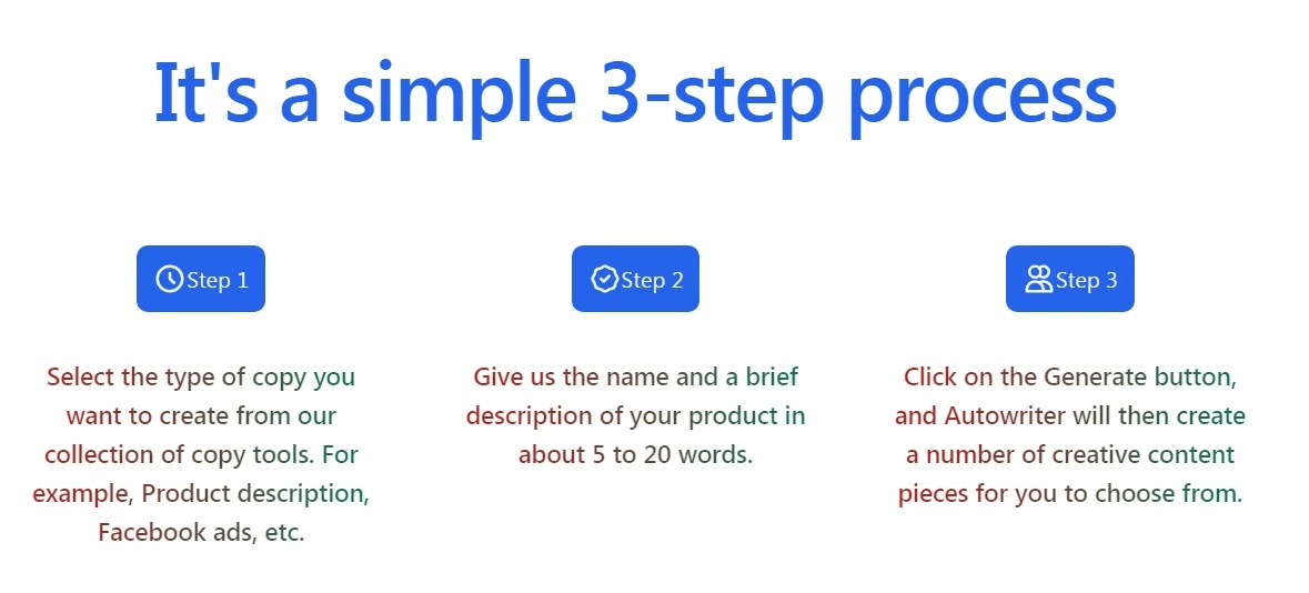 3 Steps Process