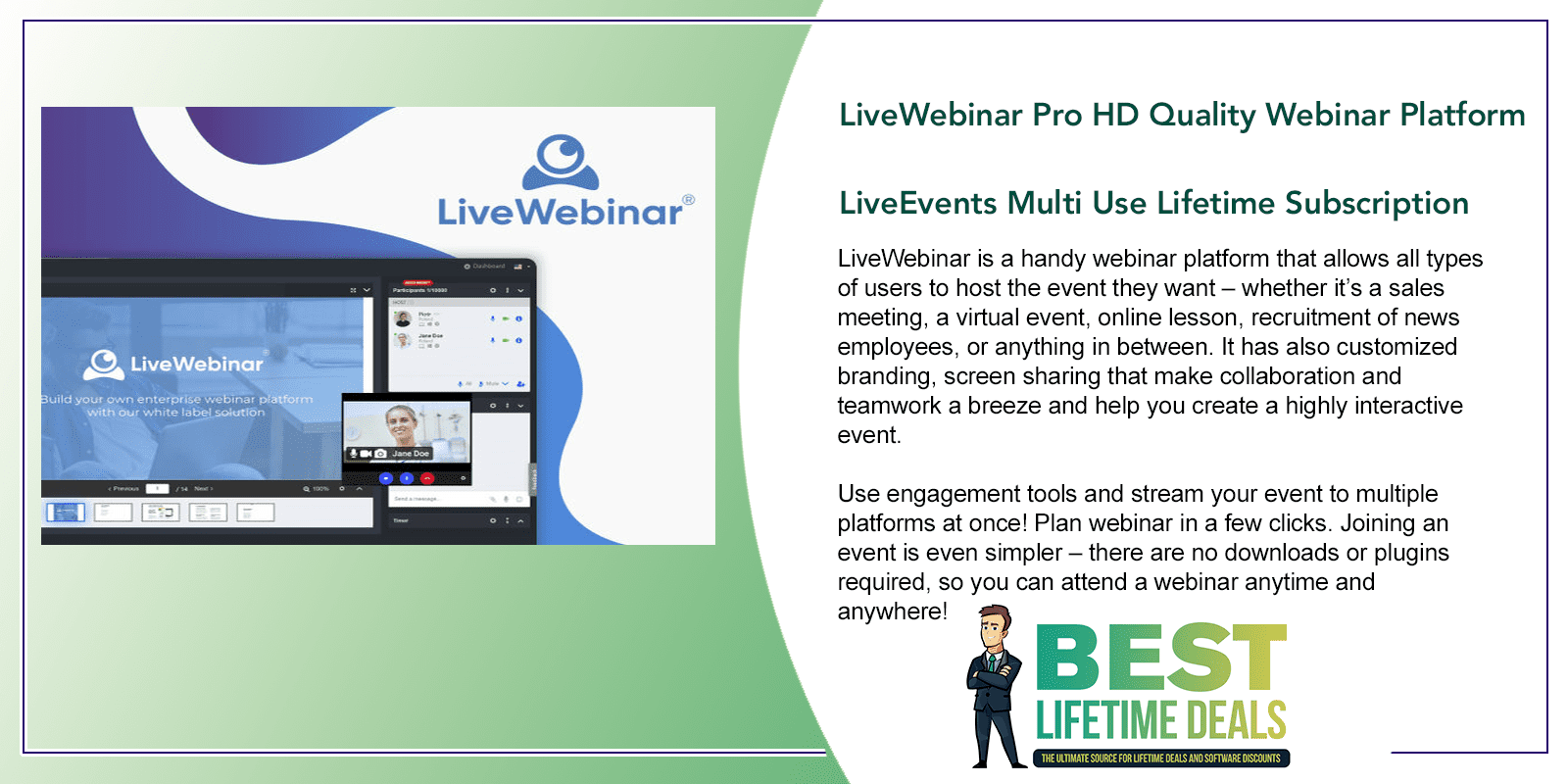 LiveWebinar Pro HD Quality Webinar Platform LiveEvents Multi Use Featured Image