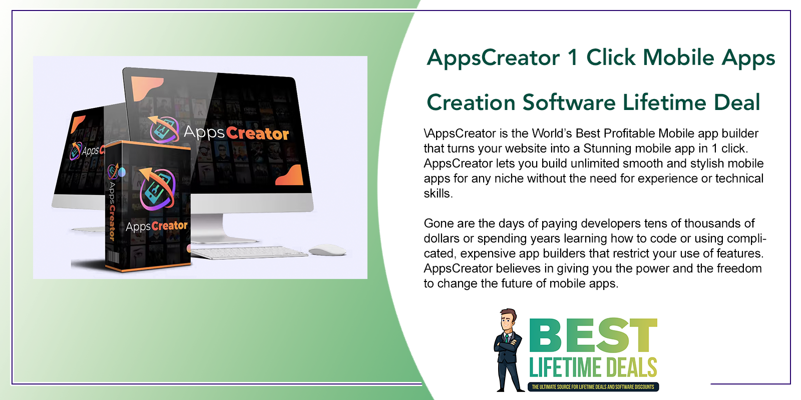 AppsCreator 1 Click Mobile Apps Creation Software Lifetime Deal Featured Image