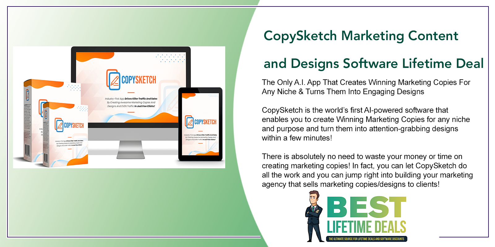 CopySketch Marketing Content and Designs Software Lifetime Deal Featured Image