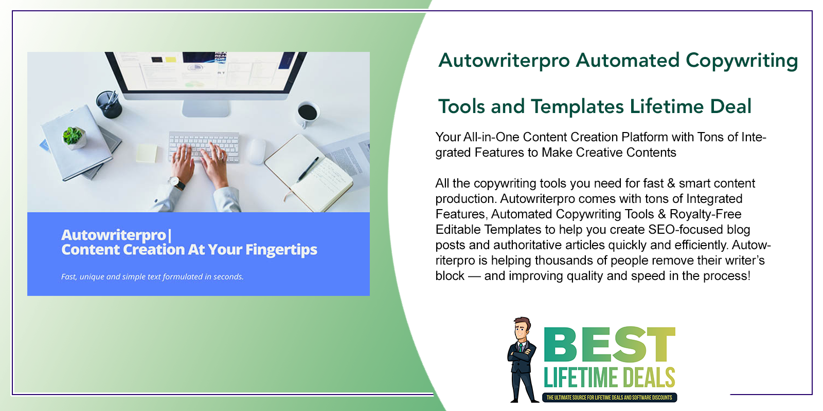 Autowriterpro Automated Copywriting Tools and Templates Lifetime Deal Featured Image