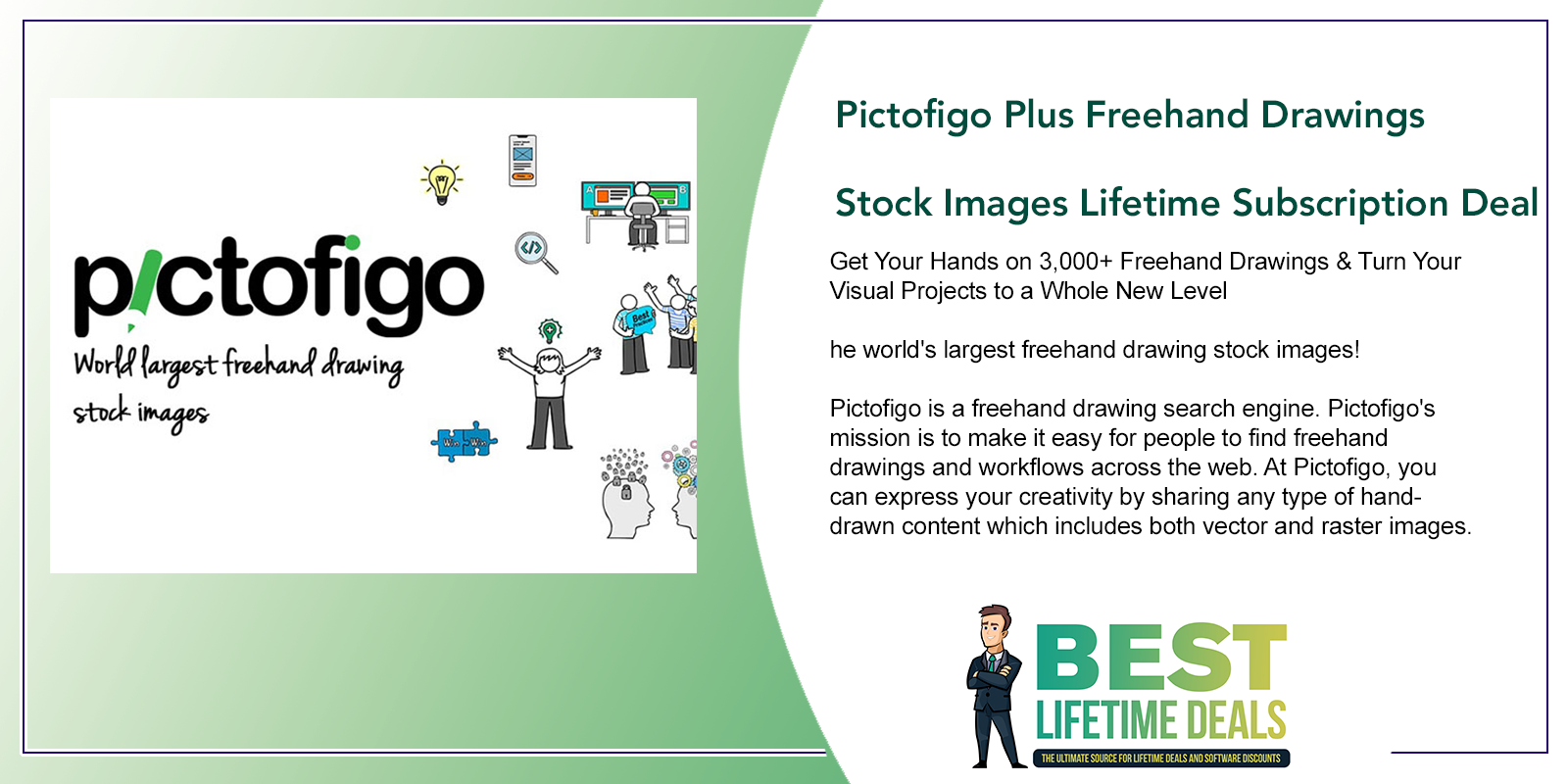 Pictofigo Plus Freehand Drawings Stock Images Lifetime Subscription Deal Featured Image