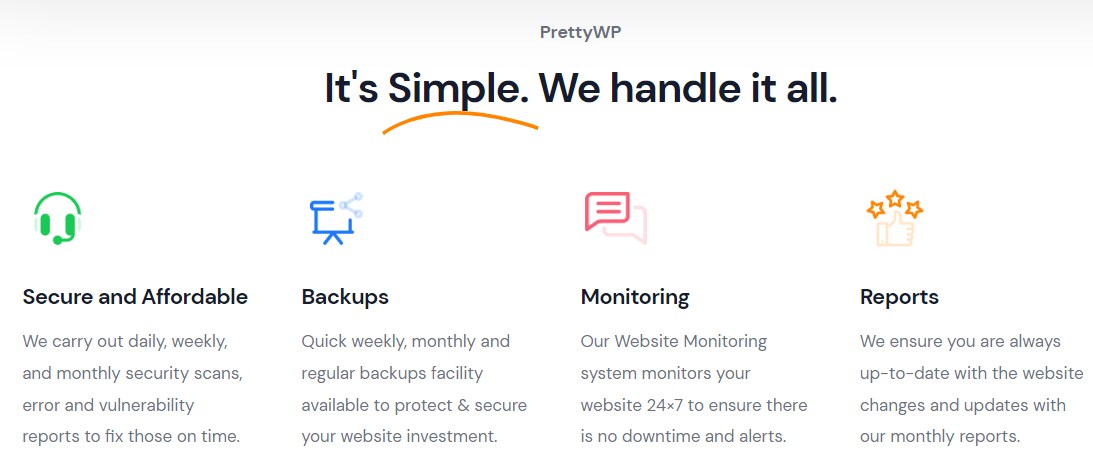 PrettyWP Product Overview Features