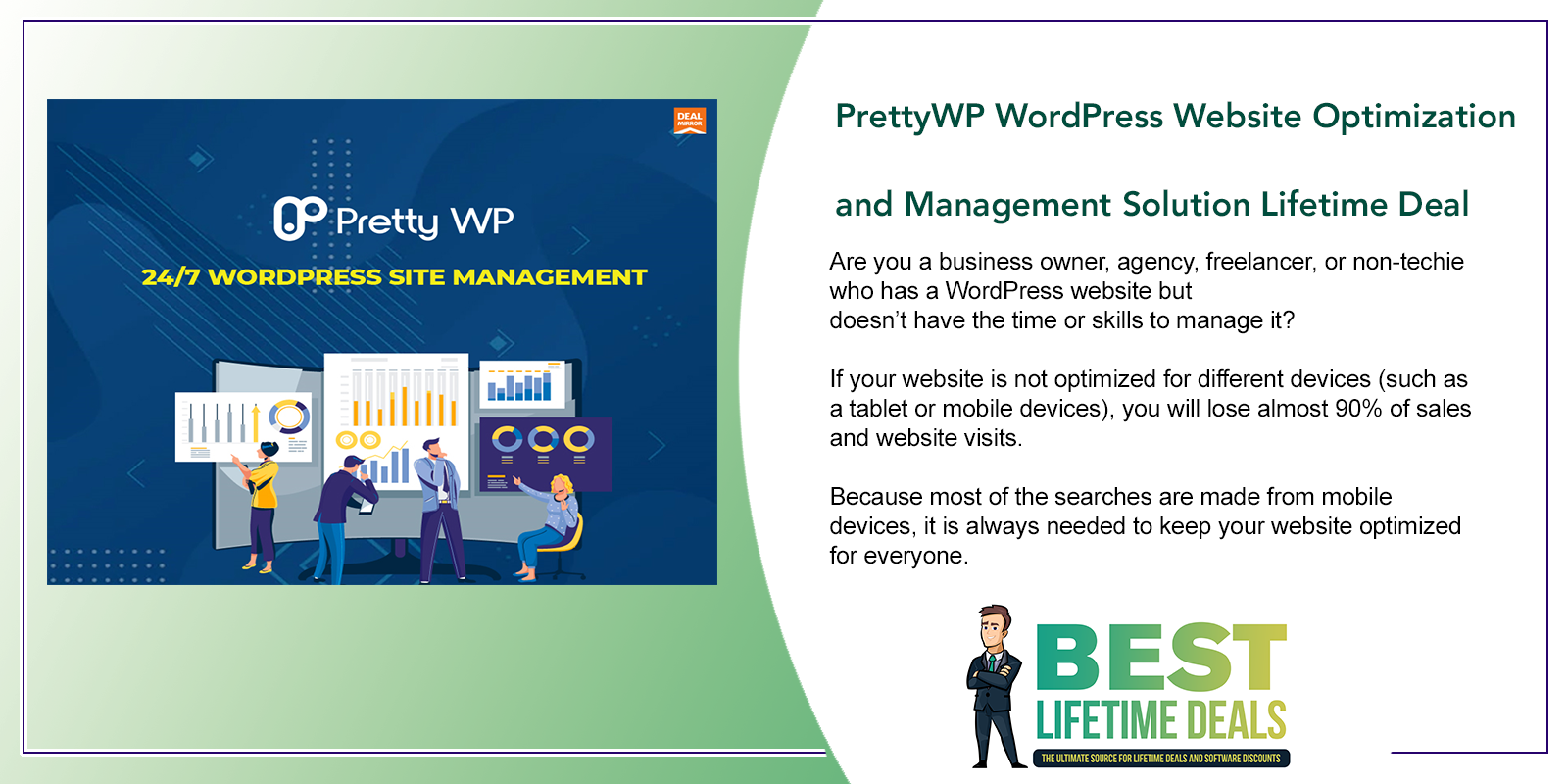 PrettyWP WordPress Website Optimization and Management Solution Lifetime Deal Featured Image